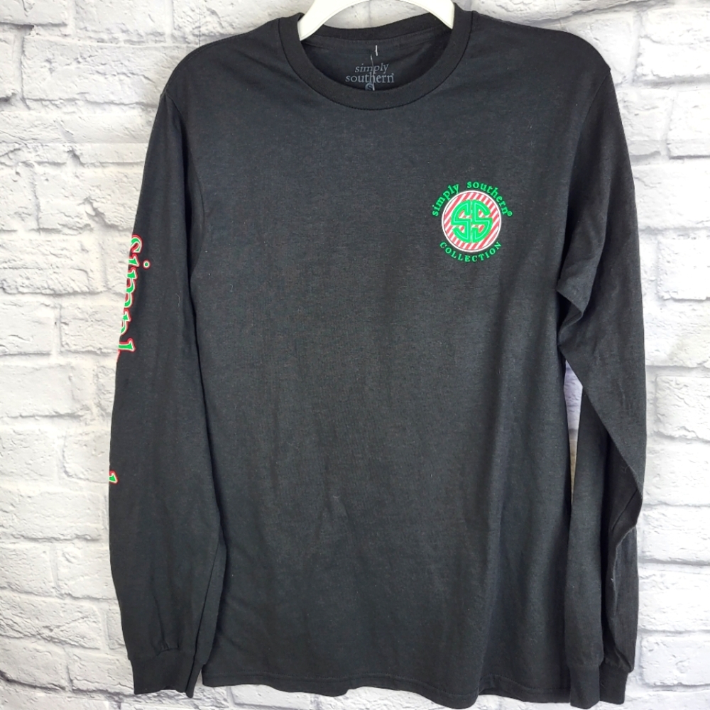 Simply Southern Christmas Collection T Shirt Long Sleeve Size S Men's Unisex NWT